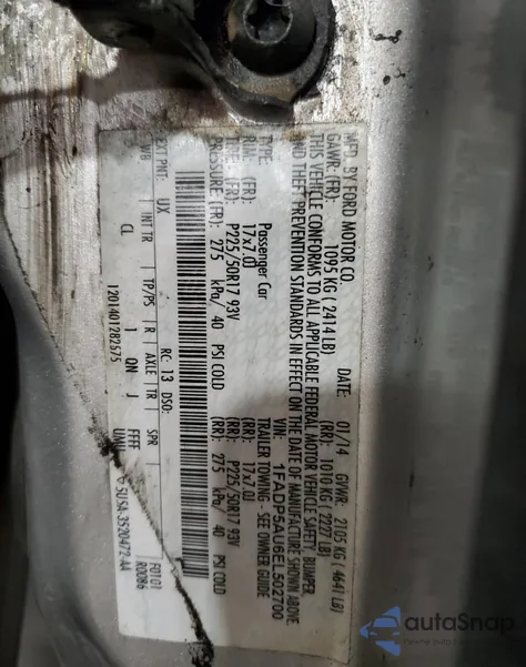 2014 Ford C-Max Se from USA, damaged, VIN 1FADP5AU6EL502700